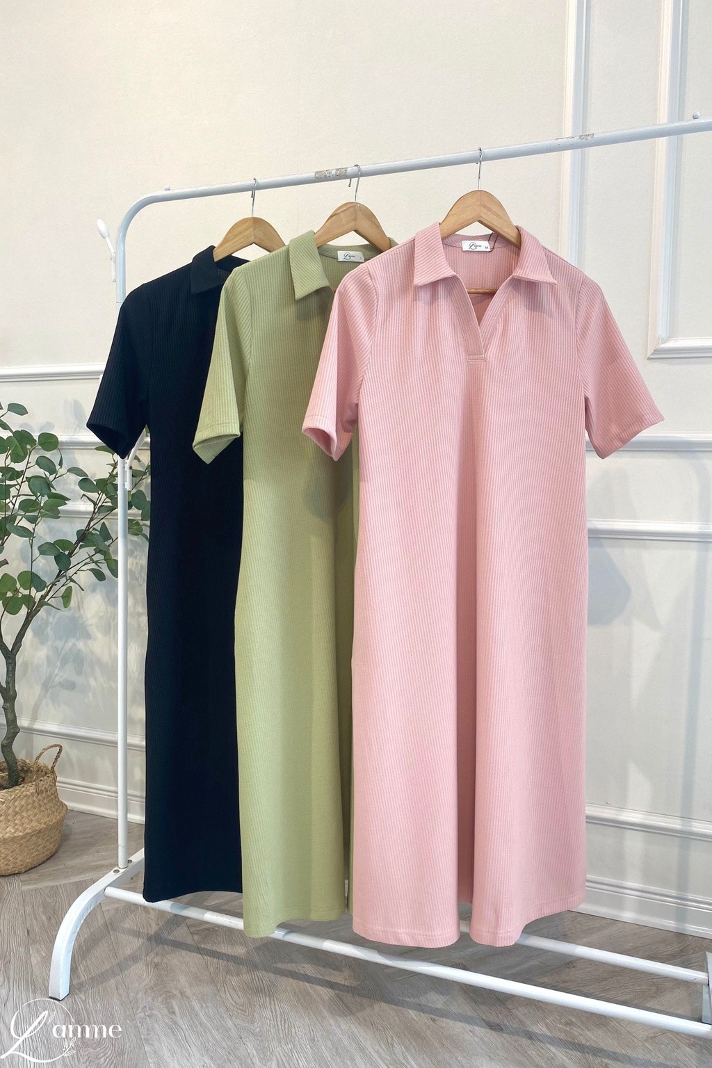 Mô tả Váy bầu dáng suông Rika Dress cổ polo kiểu basic, váy bầu mùa hè, đầm bầu thiết kế by LAMME - 1