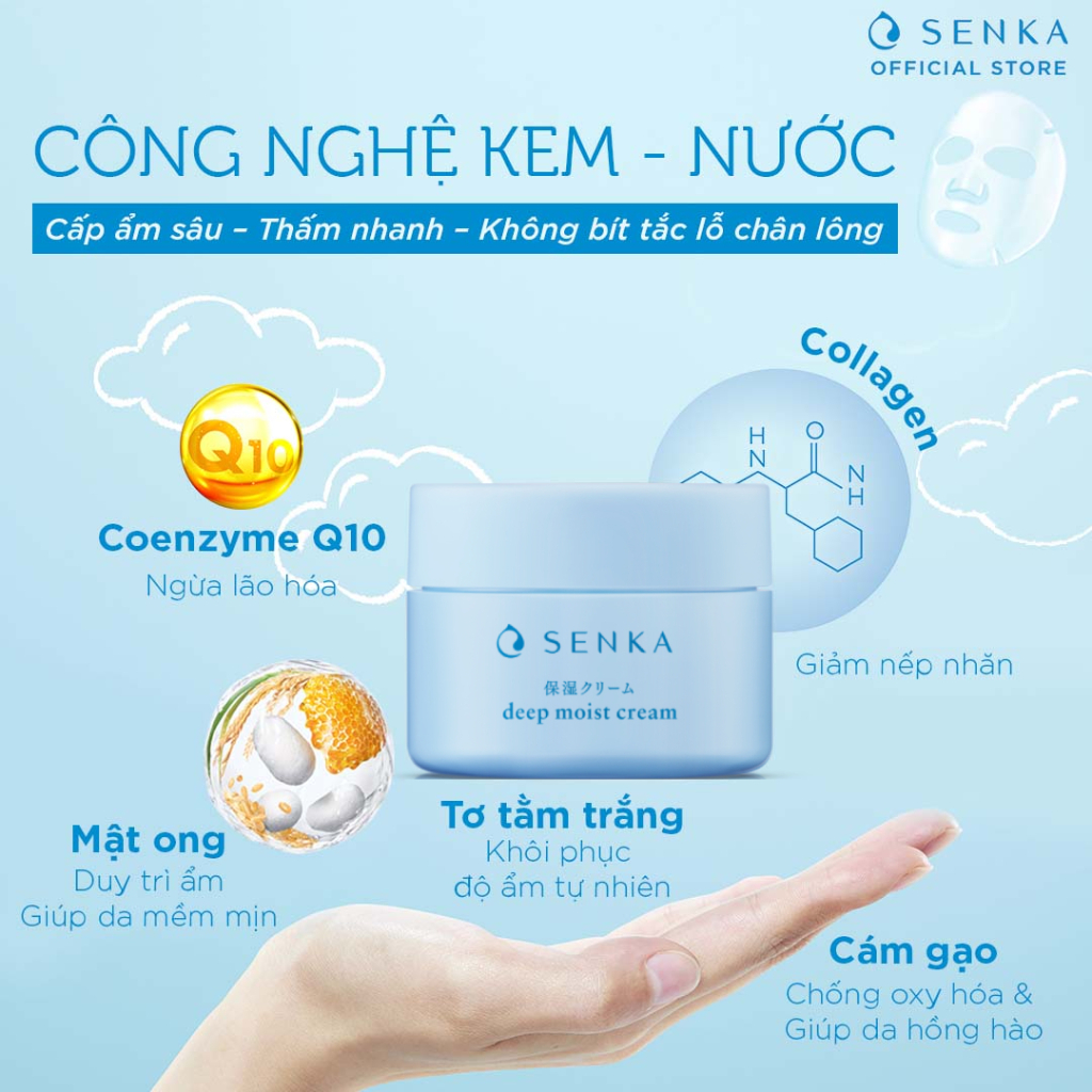 Ảnh Kem dưỡng cấp ẩm chuyên sâu Senka Deep Moist Cream 50g 2