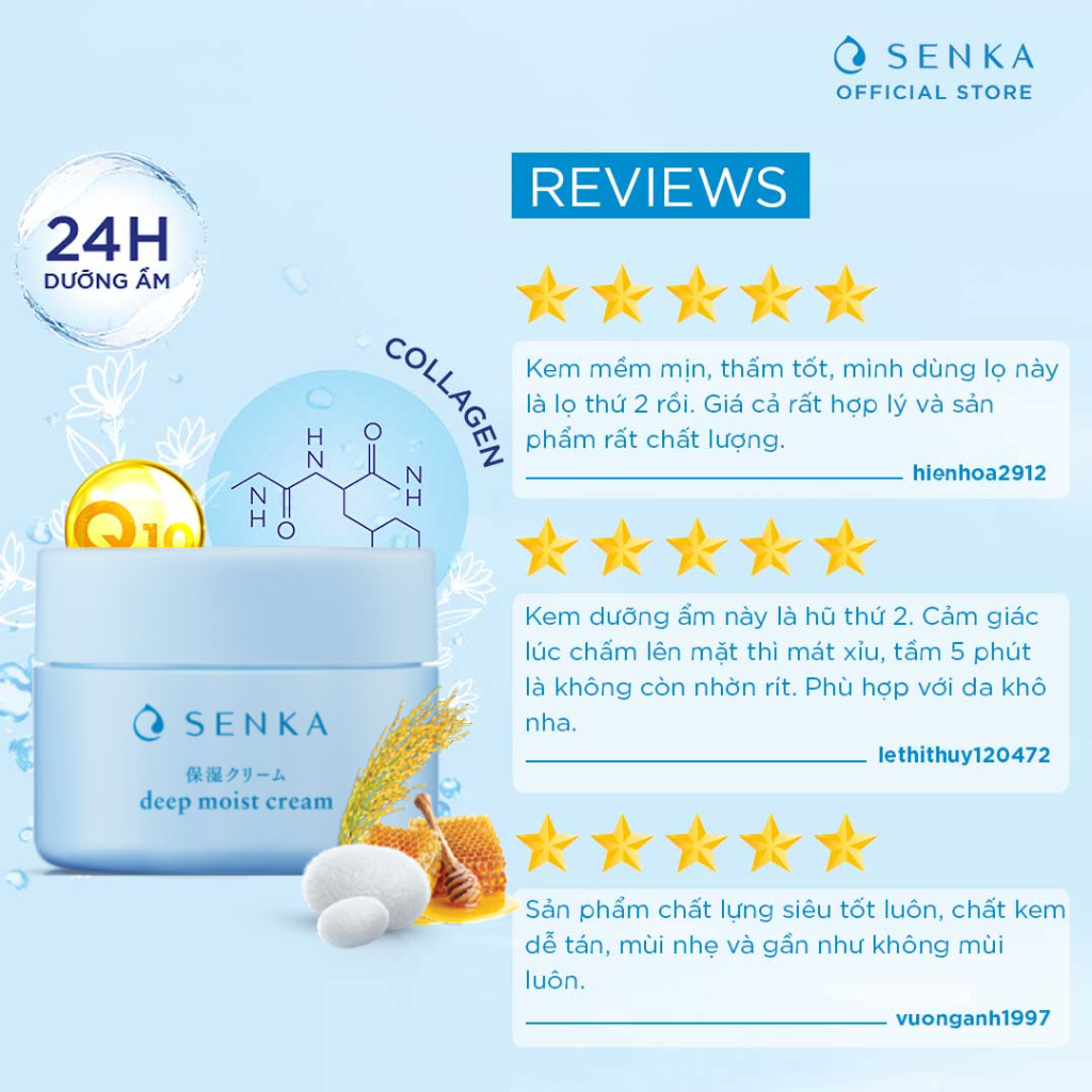 Ảnh Kem dưỡng cấp ẩm chuyên sâu Senka Deep Moist Cream 50g 3