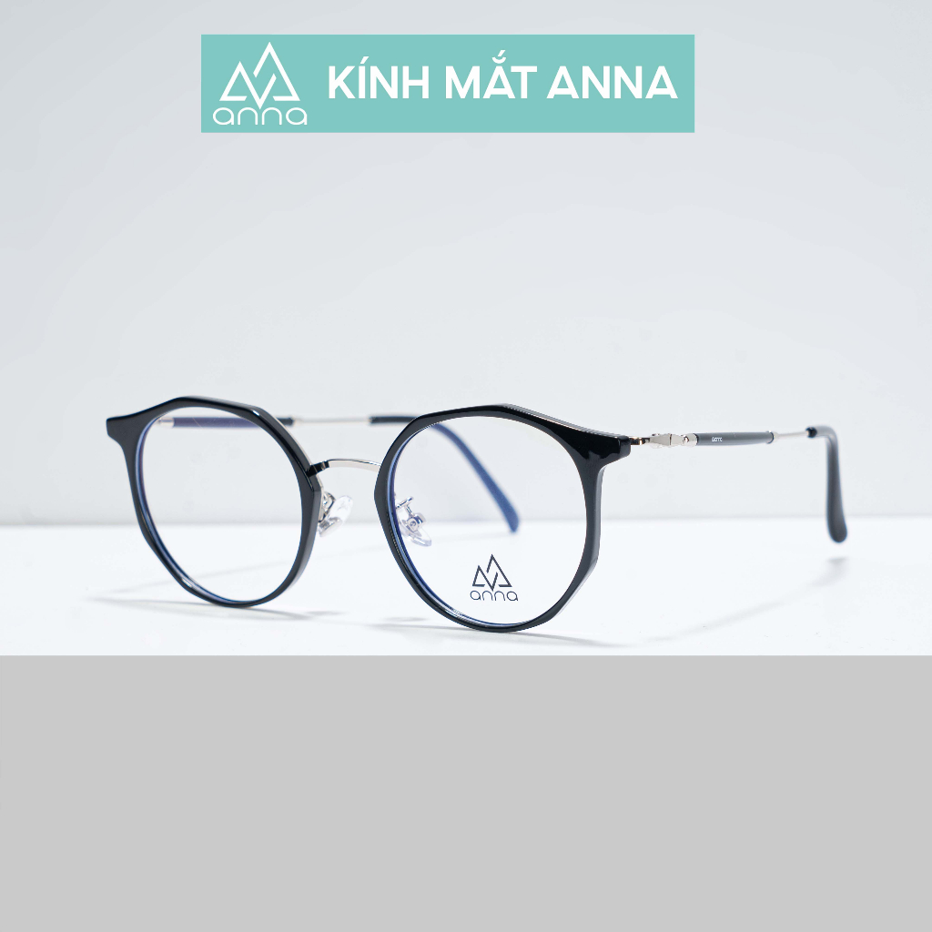 Gọng kính mắt thời trang ANNA nam nữ dáng tròn chất liệu kim loại cao cấp 420CN002