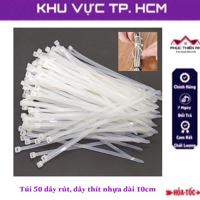 Túi 50 dây rút, dây thít nhựa dài 10cm | Shopee Việt Nam