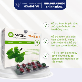 [✨2H BẤT KÌ TẶNG QUÀ 150K] Viên uống tăng cường tuần hoàn não GINKGO OMEGA - Giúp giảm đau đầu, chóng mặt, mất ngủ