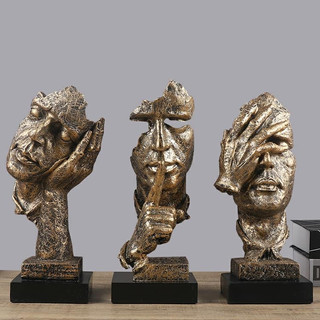 Tượng tam không decor phòng 247 mô hình nghệ thuật kích thước 35cm, nhằm nhắc nhở bạn