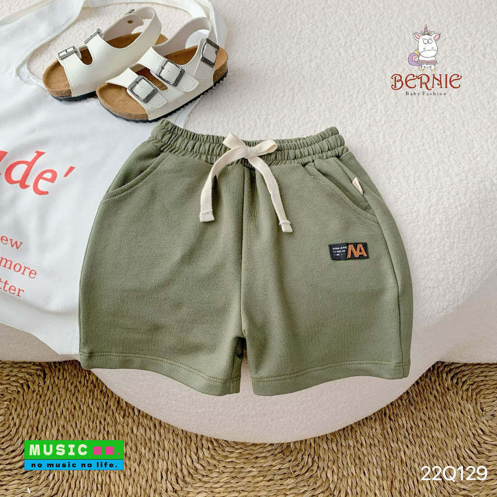 Quần cotton đùi cho bé trai, quần sóc bé trai may hoạ tiết tag hàng đẹp
