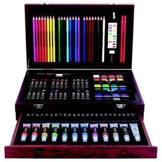 Bộ Màu Vẽ Hộp Gỗ Cao Cấp Art Set Chi Tiết Tặng Bé Học Mỹ Thuật Sáng Tạo