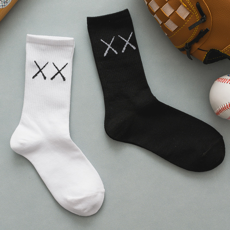 Tất cổ cao trơn XX nam nữ 3B đen trắng chất cotton mềm mịn