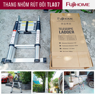 Thang nhôm gấp đôi FUJIHOME TLA07 rút chữ A cao 2,1m - Nhập khẩu chính hãng - Bảo hành 24 tháng