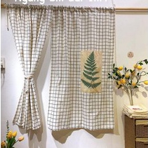 Rèm canvas caro trắng hình lá | Shopee Việt Nam