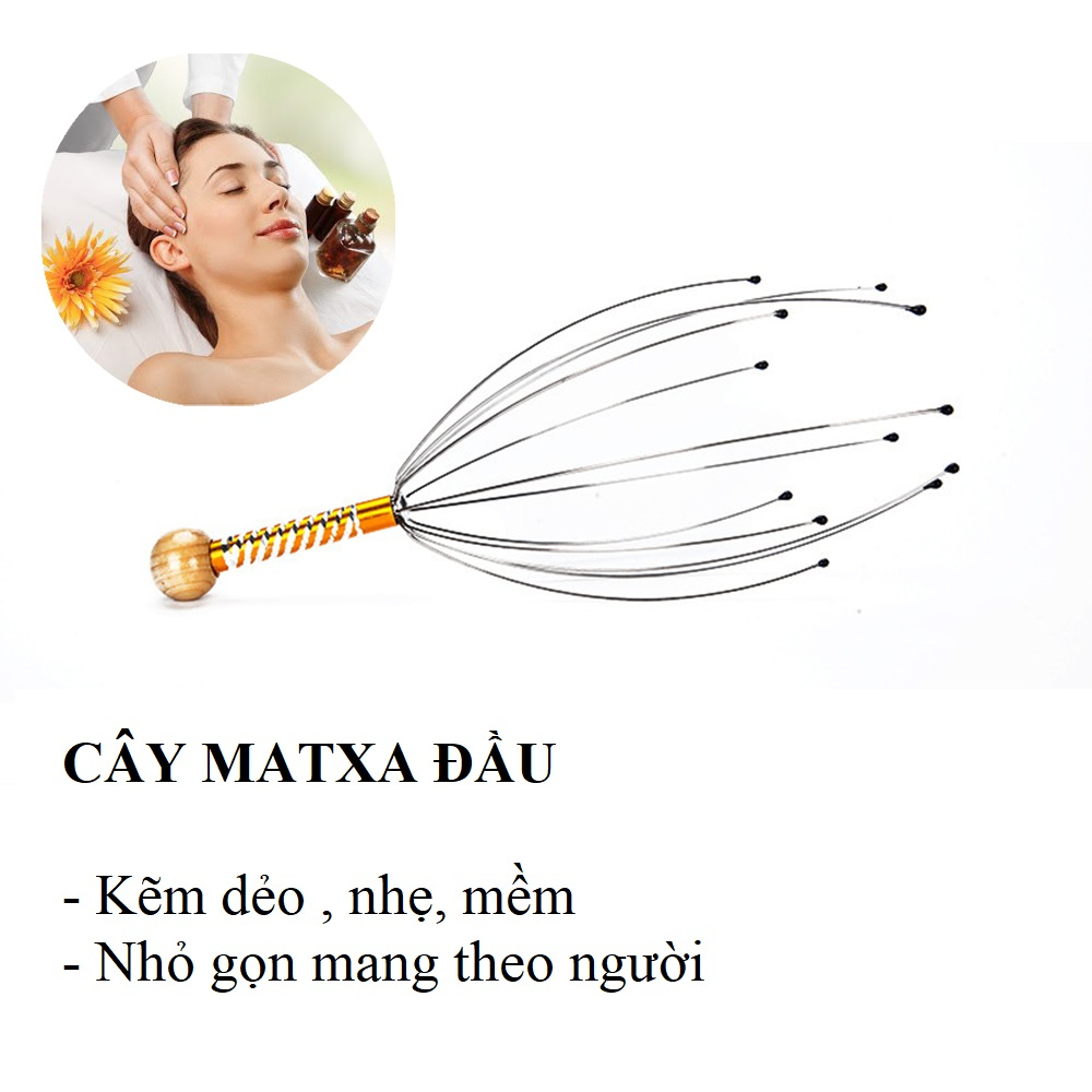 Cây Massage Đầu Thư Giãn, Ngủ Ngon Sâu Giấc, Tuần Hoàn Máu, Giảm Đau Đầu