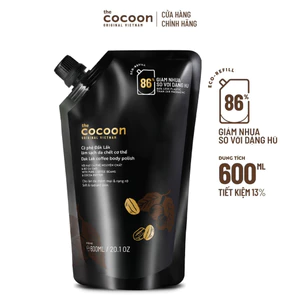 HÀNG TẶNG KHÔNG BÁN - Túi Refill - Cà phê Đắk Lắk làm sạch da chết cơ thể Cocoon 600ml