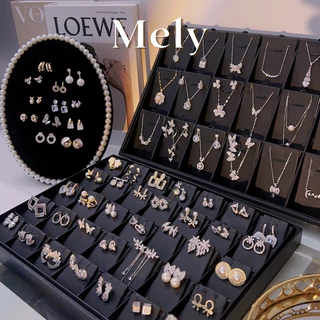 Bông tai nữ đính đá cao cấp phong cách hiện đại sang trọng đi tiệc Mely 731