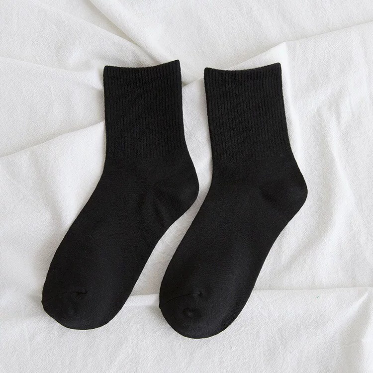 [ Mua 5 tặng 1] Combo 5 đôi vớ thể thao nam nữ trắng đen chất cotton 3B thoáng khí, mềm mịn