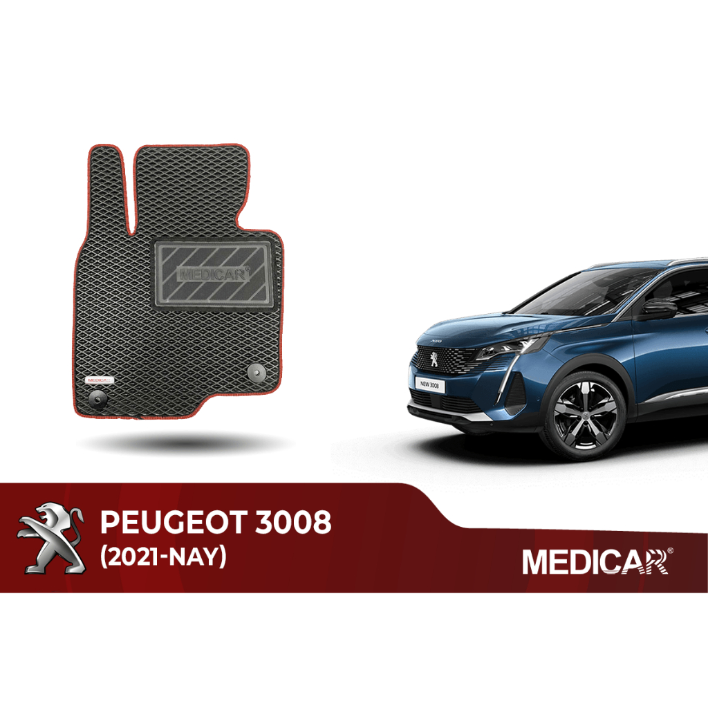 Thảm lót sàn ô tô Medicar xe Peugeot 3008 (2021 - Hiện tại) - chống nước, không mùi, ngăn bụi bẩn