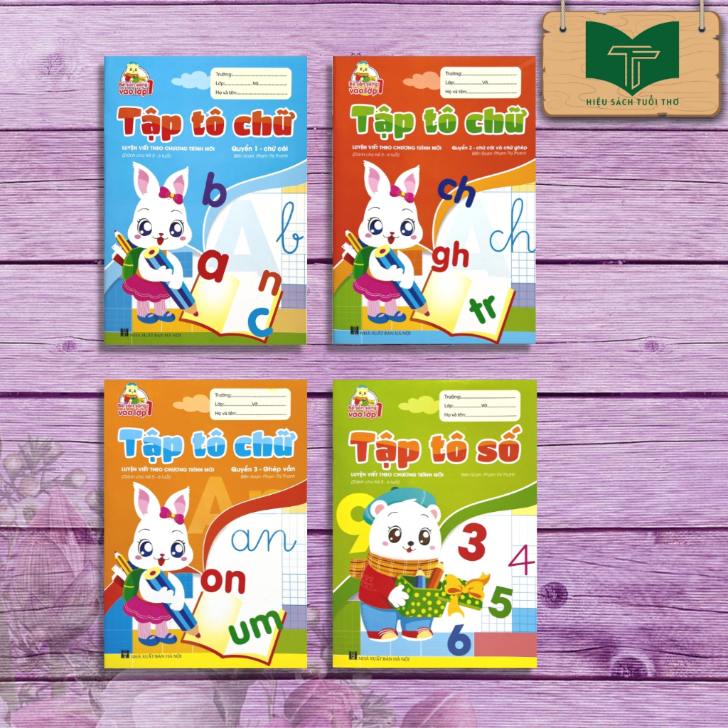Sách Tô Màu, Tô Chữ Luyện Viết Theo Chương Trình Mới (Bộ 10 Cuốn Dành Cho Bé Chuẩn Bị Vào Lớp 1)