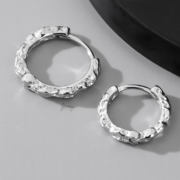 Khuyên tai nam tròn bạc 925 bông unisex Dylan đơn giản cá tính (1 chiếc)  | GEMY SILVER KN90