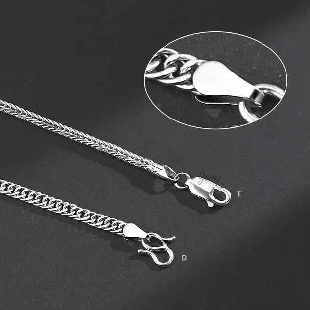 Vòng tay nam bạc lắc mắt xích trơn nhiều size đơn giản basic | GEMY SILVER VTN3