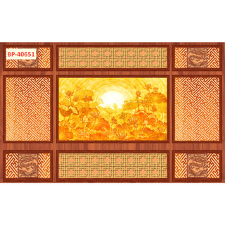 Tranh treo phòng thờ 3D vải lụa kim sa cao cấp TS Decor, tranh dán tường bàn thờ trang nghiêm, tặng keo và dụng cụ dán