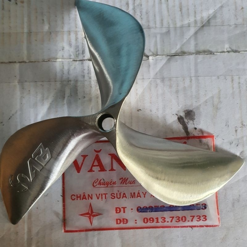 chân vịt inox ab 3 cánh 6.0 và 6.5 máy nhong (cốt xéo) loại bóng mờ cam ...