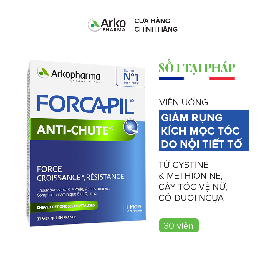 Ảnh Combo 2 hộp Viên uống giúp giảm rụng, kích thích mọc tóc Arkopharma Forcapil Anti-chute 30 viên/hộp 2