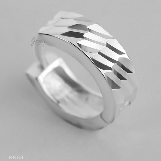 Khuyên tai nam tròn bạc nguyên chất phong cách unisex Mammatus  (1 chiếc) | GEMY SILVER KN53