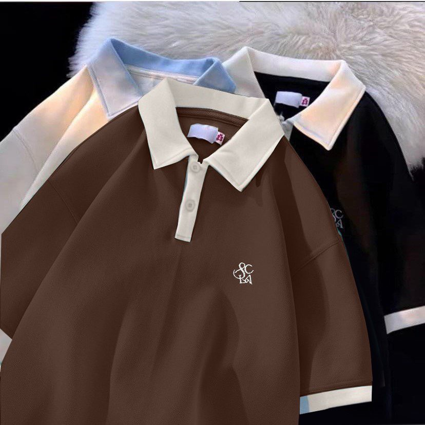 Ảnh Áo Polo Nam Nữ Thêu Chữ SCLA NAD Unisex - Áo Cổ Bẻ Chất Cotton Cá Sấu Mềm Và Mát Cực Chất 3