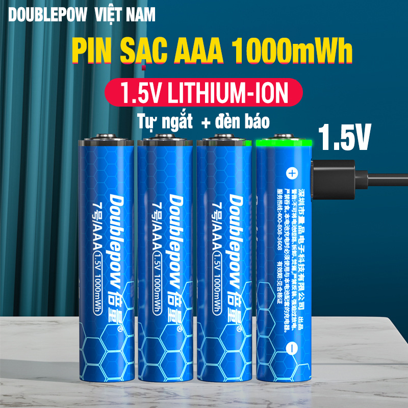 Pin Sạc AA AAA 1.5V USB DOUBELPOW Dung Lượng Cao Đến 3400mWh Dùng Cho ...