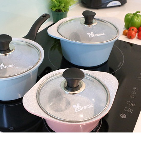 Ảnh Nồi đá 16cm, 5 lớp siêu bền Ecoramic EVL-16 Daewoo Hàn Quốc dung tích 1.29 lít Không chì, không PFOA, không chất độc hại 4