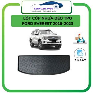 Lót cốp nhựa dẻo xe Ford EVEREST 2016-2025, nhựa TPO dẻo chống nước, đàn hồi cực tốt