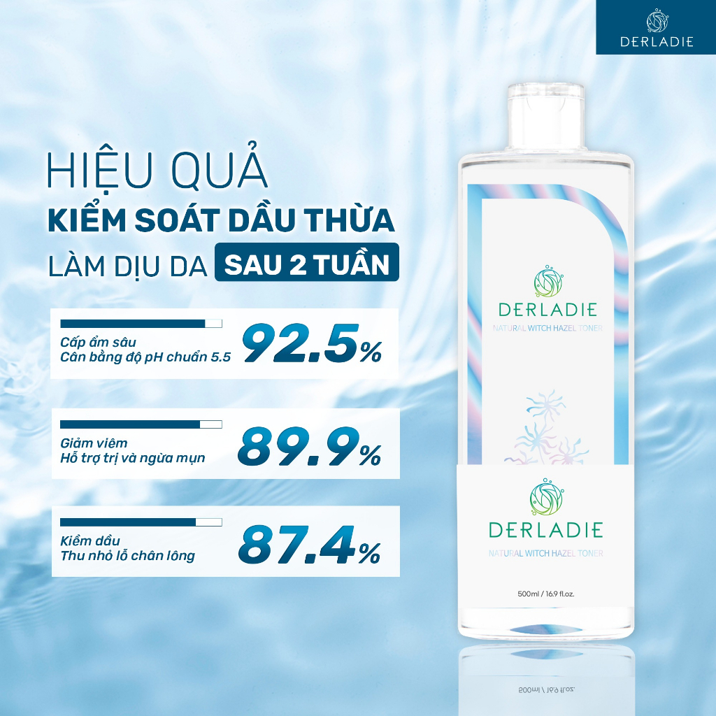 Ảnh Nước Cân Bằng Da Ngừa Mụn, Kiềm Dầu Derladie Natural Moisture Toner 500 Ml 3