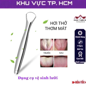 Dụng cụ vệ sinh lưỡi, cạo lưỡi sạch, chất liệu inox cao cấp