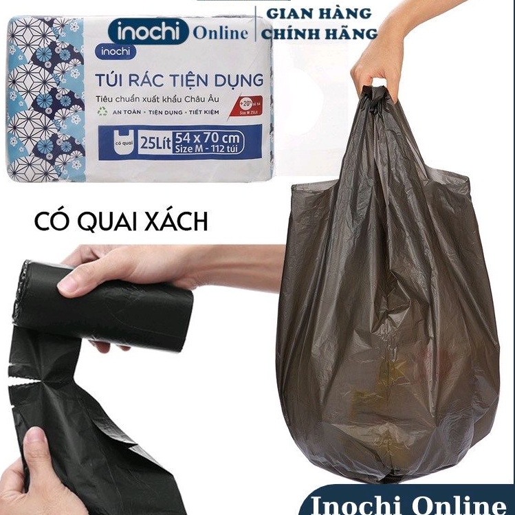Túi rác inochi 10l 25l 50l tự huỷ sinh học Inochi có quai tiện dụng ...