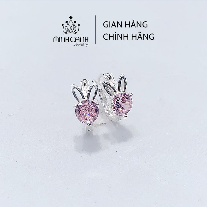 Ảnh Hoa Tai Bạc Thỏ Hồng Cho Bé Gái Minh Canh Jewelry 1