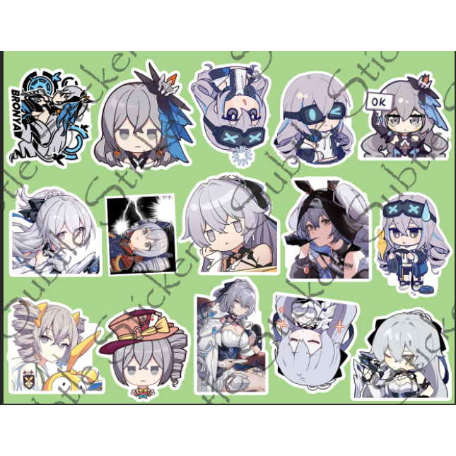 Honkai Impact Set 1015 Sticker Broyna Bronya Zaychik Game Honkai Impact Hình Dán Chibi 4675