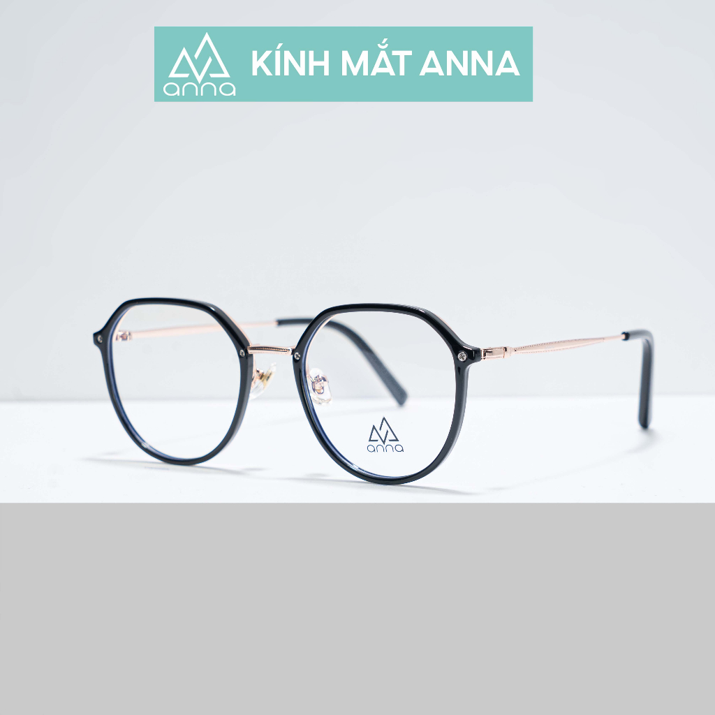 Gọng kính mắt thời trang ANNA nam nữ dáng tròn chất liệu kim loại cao cấp 420CN004
