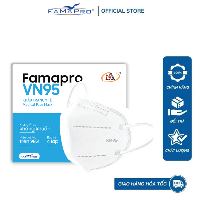 Ảnh Khẩu trang y tế kháng khuẩn cao cấp 4 lớp Famapro VN95 1
