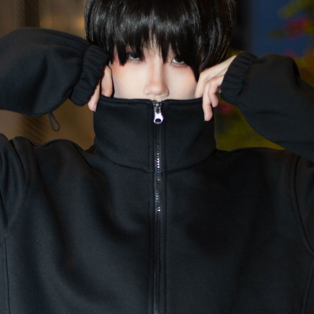 Áo Khoác Nam Nữ Unisex Form To Oversized Cổ Lọ Nỉ