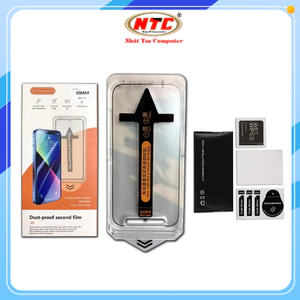 Kính cường lực KHUNG TỰ DÁN Magicbox Black Arrow cho Aifon có tự lấy bụi, có màng bảo vệ loa (Cam)