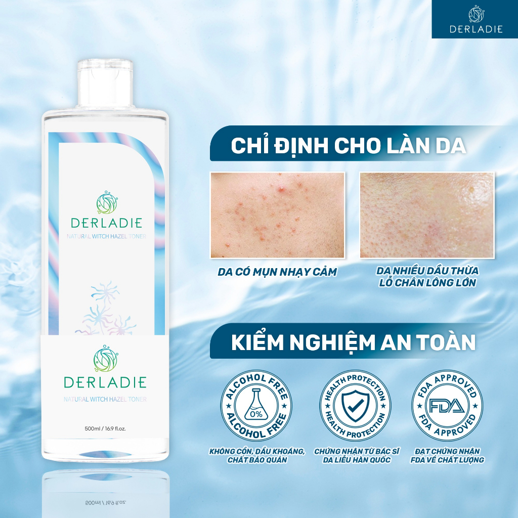 Ảnh Nước Cân Bằng Da Ngừa Mụn, Kiềm Dầu Derladie Natural Moisture Toner 500 Ml 4