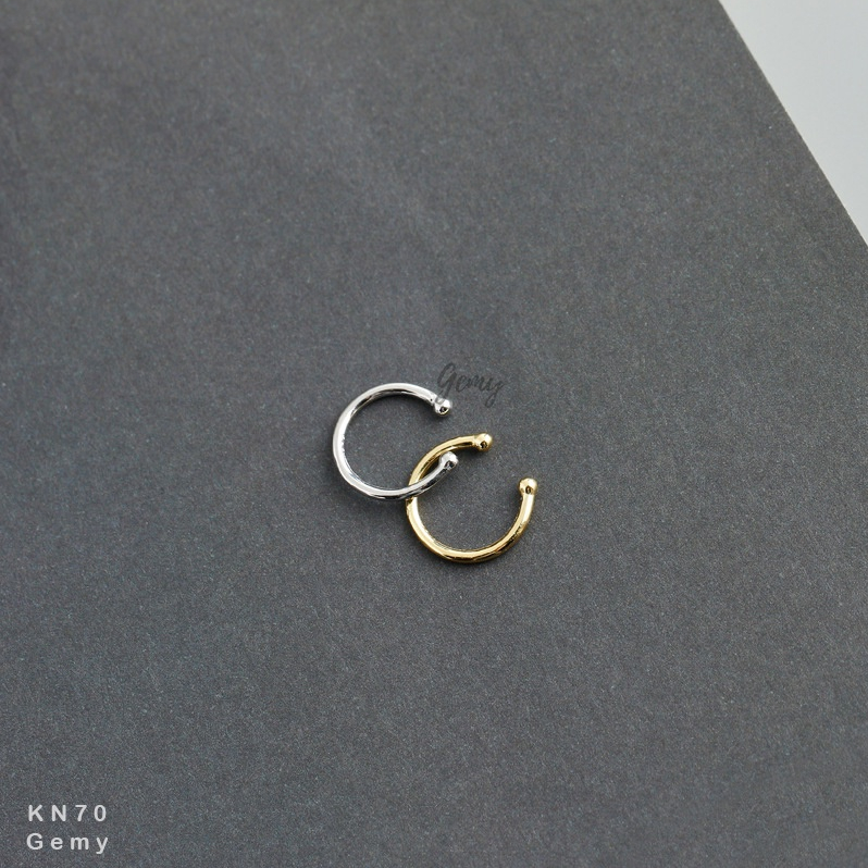 Khuyên tai nam không cần bấm lỗ bạc nữ kẹp vành unisex trơn đơn giản (1 chiếc) | GEMY SILVER KN70