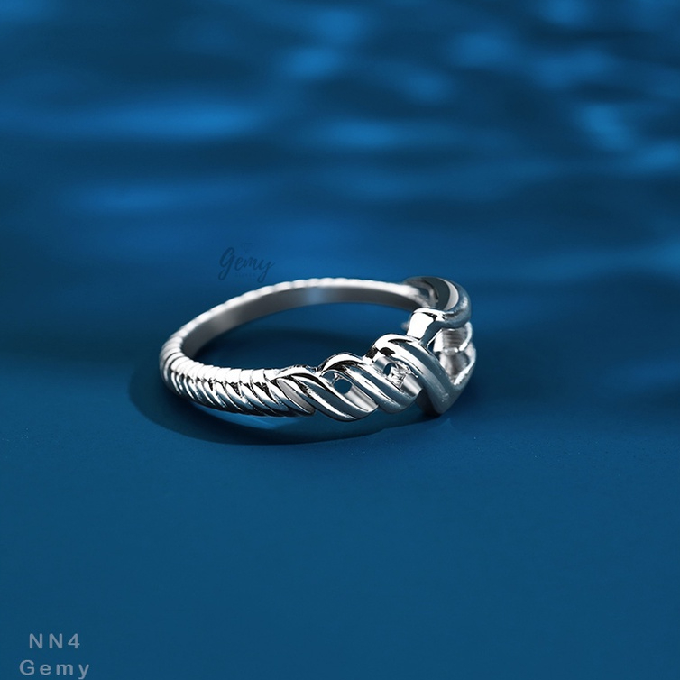 Nhẫn nam bạc 925 Silver Tusk thiết kế mặt xoắn cá tính, độc đáo, nam tính, unisex | GEMY SILVER NN4