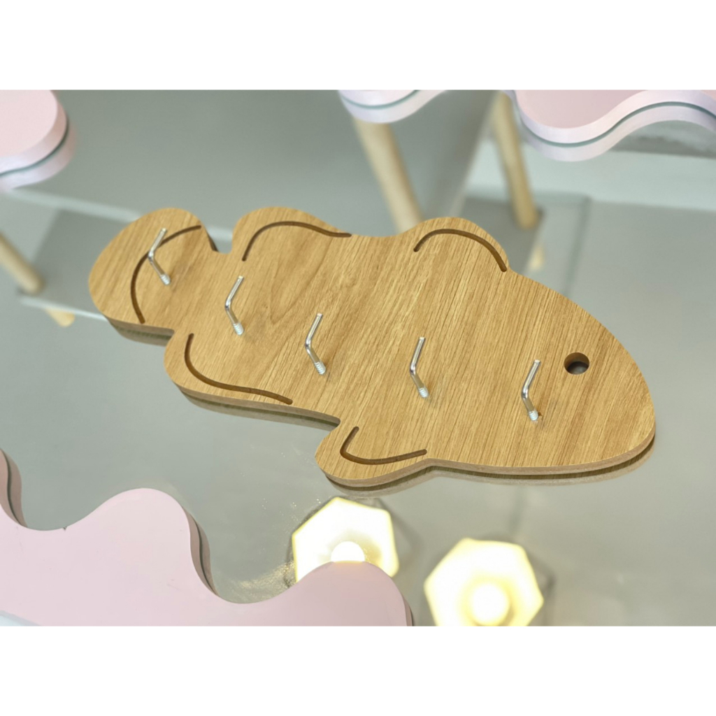 Móc treo đồ trang trí hình chìa khóa gỗ dán Tường siêu dính chịu lực cao, móc treo chìa khóa gỗ dán tường decor