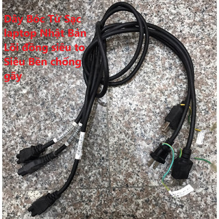 Dây Nguồn Cho sạc Laptop - Loại 2 chân - Cáp Đồng Xịn jack 3 chấu vào củ sạc