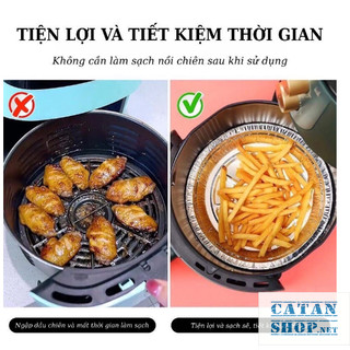 Set 20 Khay Bạc 18CM/22CM Lót Nồi Chiên Không Dầu, Dĩa Bạc Nướng Gà, Thức Ăn An Toàn GD661-DiaBac22cm