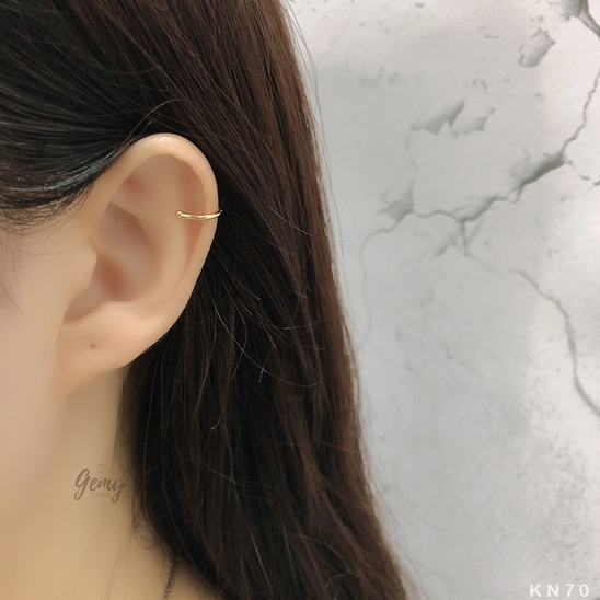 Khuyên tai nam không cần bấm lỗ bạc nữ kẹp vành unisex trơn đơn giản (1 chiếc) | GEMY SILVER KN70