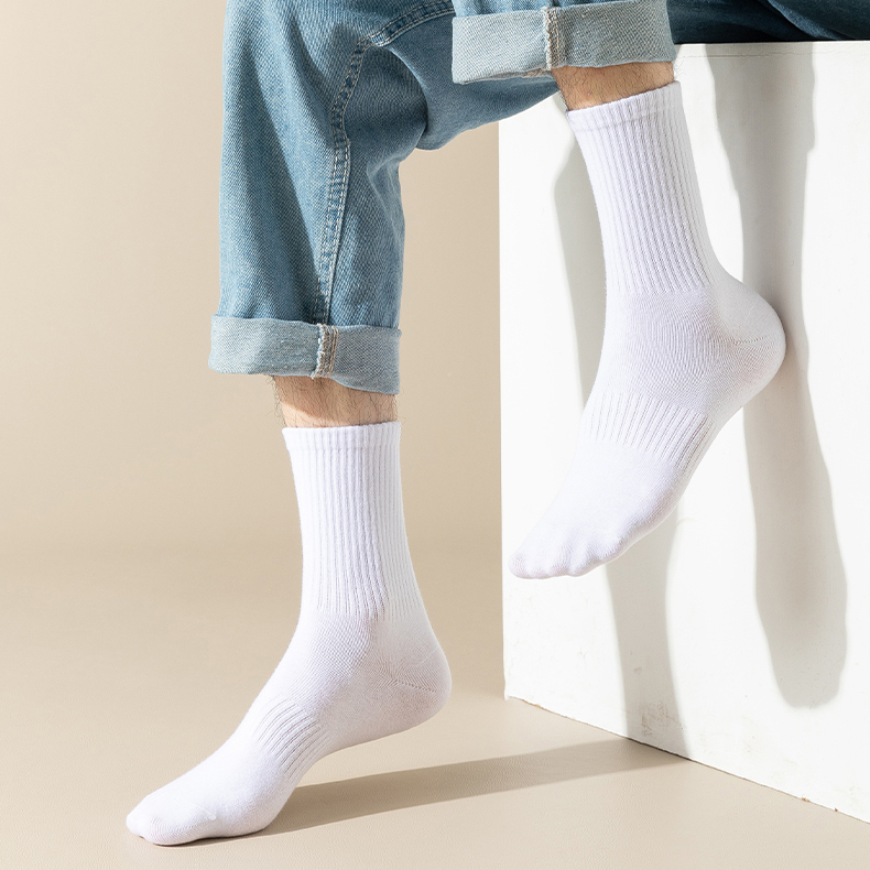 Ảnh Tất nam cổ cao G2 chất cotton vớ dài nữ trơn basic co giãn bốn chiều phong cách unisex Hàn Quốc 4