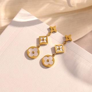 Khuyên tai nữ LAMY Four Leaves Earrings Rose Gold 3024