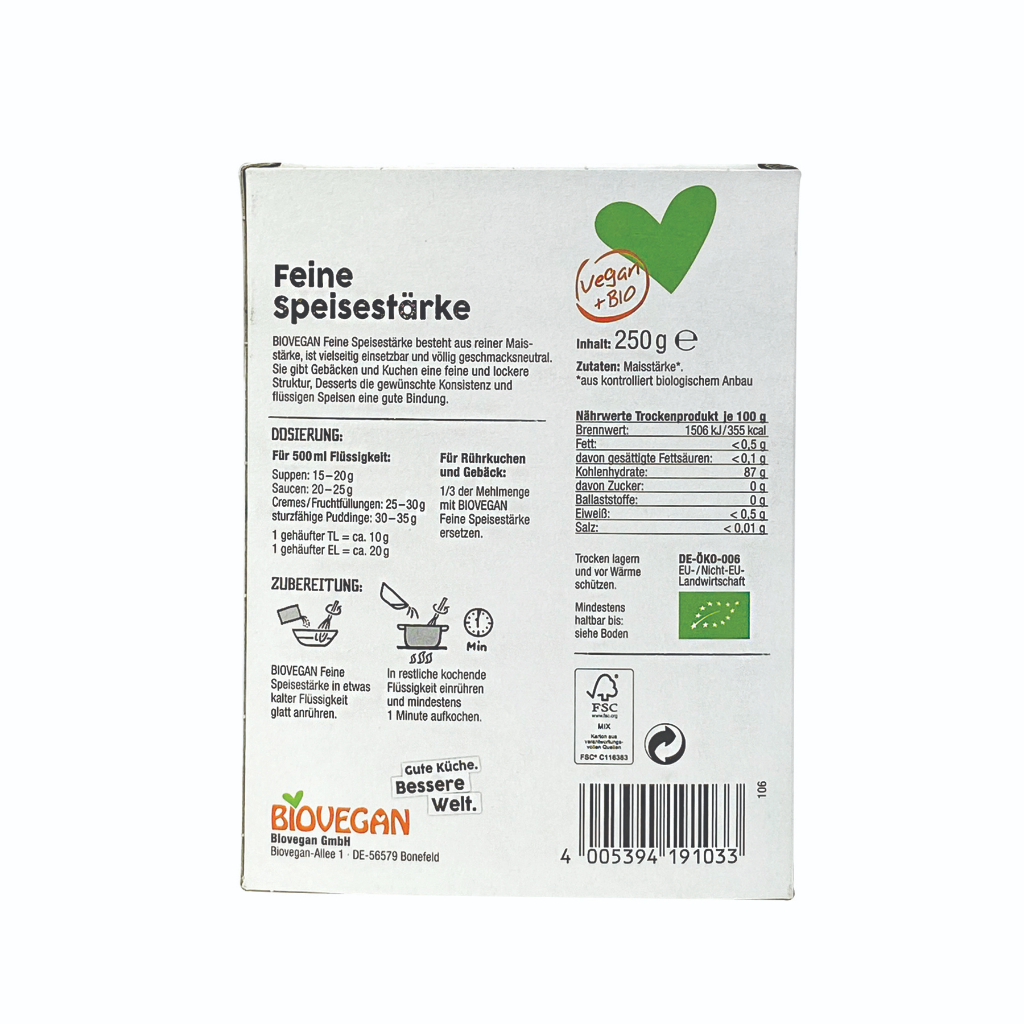 Ảnh Tinh bột bắp hữu cơ Biovegan 250g 3