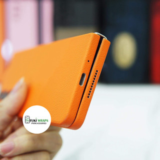 Miếng dán Skin Mặt Lưng Full Viền Vân Da Màu Cam S25 Ultra S23 Ultra Fold 4  Fold 3  Flip 4  Flip 3 S24 Ultra