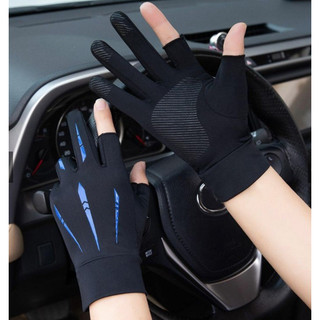Găng tay nam nữ hở ngón COTTON MÁT mẫu 2 thoáng mát, chống nắng chống trượt
