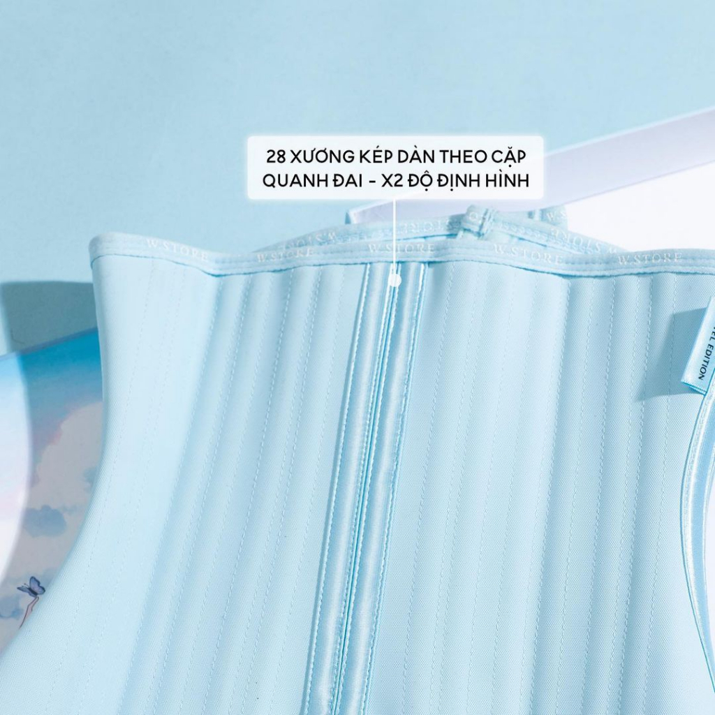 Ảnh Đai Nịt Bụng Latex Xanh 28 Xương, 4 Nấc Cài, Siêu Thắt Eo Chính Hãng Latex By WSTORE 2